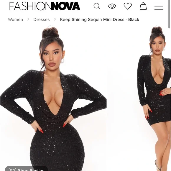 slim fit dress slacks Elegant Gold Silver Sequence Deep V-Neck Ruffle Tie-Up Open Back Dress with Long Sleeve L / Gold main image 0